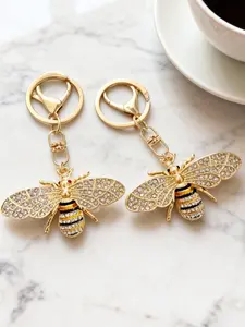 Bee Keychain with Shiny Gemstone, Elegant Lobster Clasp, Perfect Valentine's Day Gift for Wallets, Backpacks, Keys, Keychain for Bags