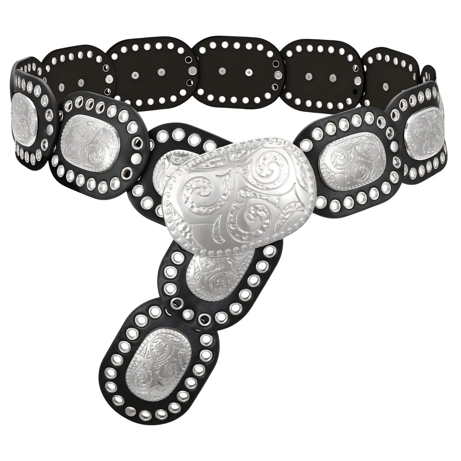 Black With Silver Buckle