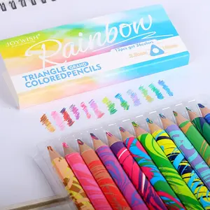12 Color Large Triangle Multi-Colored Pencils, Vibrant Art Supplies for Drawing, Painting and Craft, Perfect for Kids and Adults