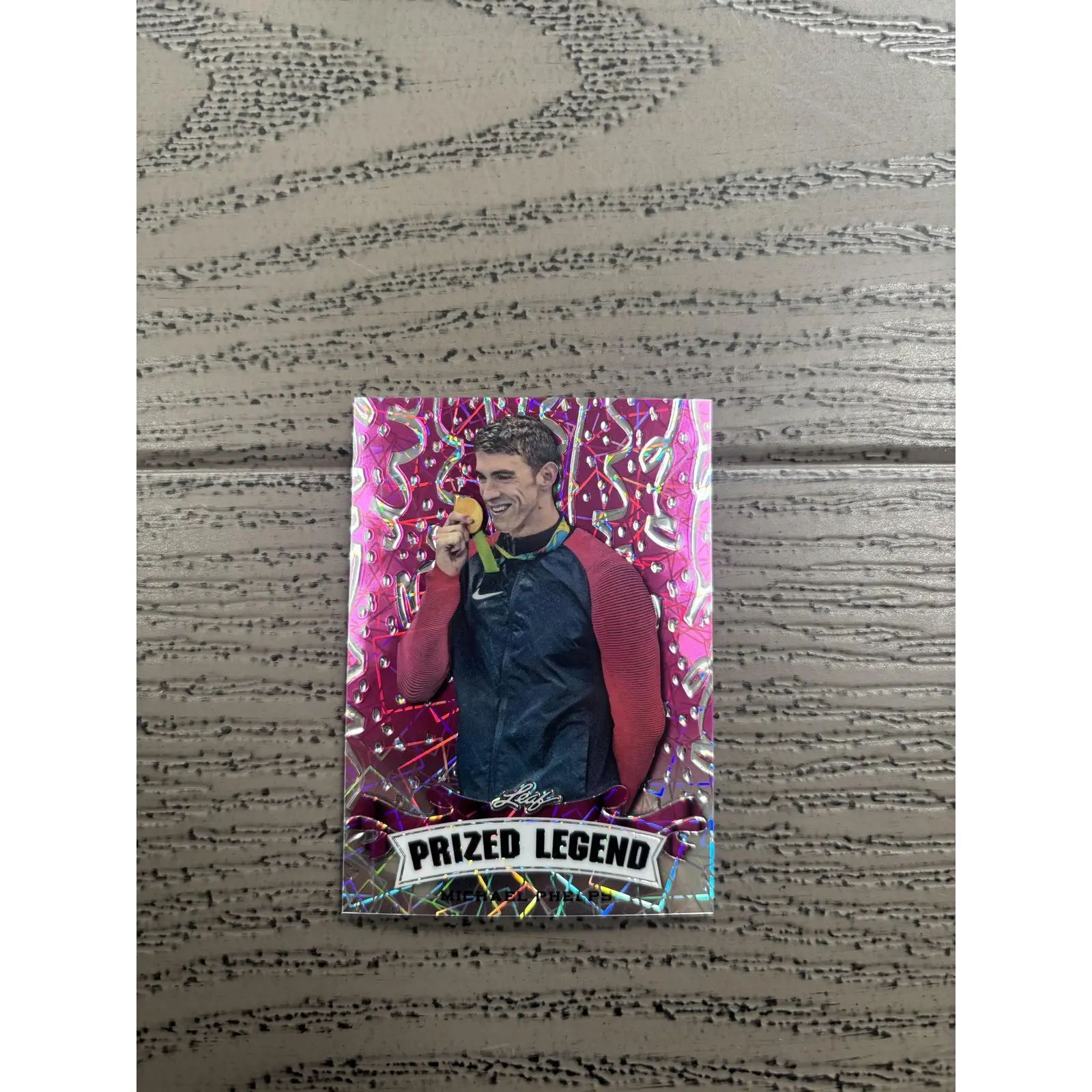 Michael Phelps 2024 Leaf Prized Legend Metal Pink /10 RC USA