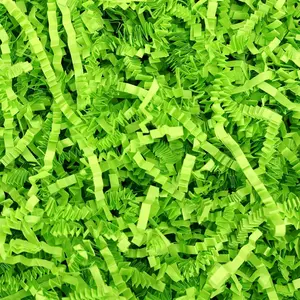 1LB Easter Grass Crinkle Cut Paper Shred Filler, Light Green Shredded Paper for Easter Gift Baskets Boxes Filling Holiday Decoration