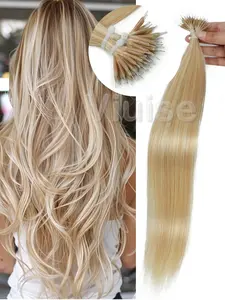30G 50pcs Nano Beads Glueless Human Hair Extensions,Capsule Nano Ring Fusion Human Hair Extension,Straight Natural Hair Extensions Add Volume For Women/Girls,Invisible Hair Extensions,Blonde Hair,Brown Hair,Black Hair,12inch-22inch