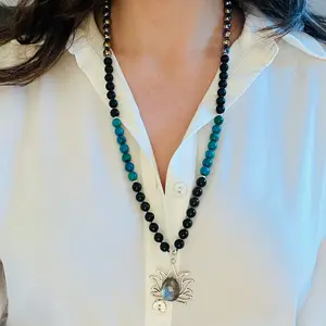 Lotus Rising Mid Length Mala Necklace