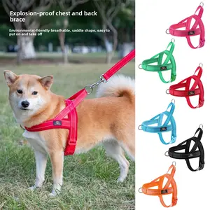 Breathable Explosion-Proof Dog Leash for Small and Medium Dogs, Saddle-Style Chest Harness, Golden Retriever Anti-Escape Harness