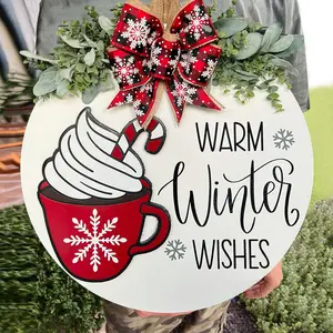 Winter Front Door Decor, Warm Winter Wishes Door Sign, Winter Front Door Wreath, Winter Wreath, Winter Door Wreath, Winter Door Sign, Winter Decoration