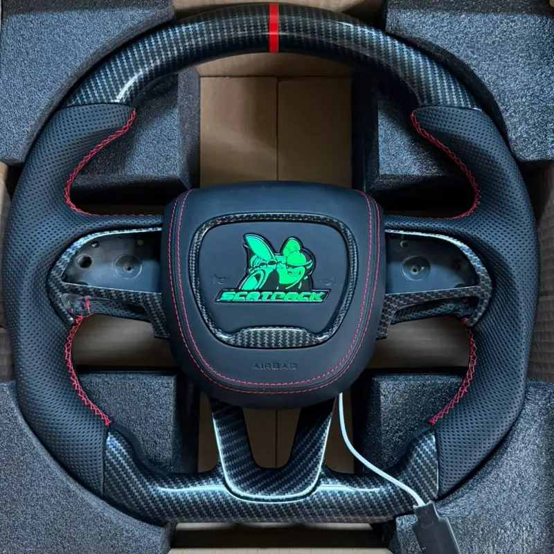 Dodge Charger/Challenger/Durango Carbon Fiber Steering Wheel RGB Bundle (2014-2026)