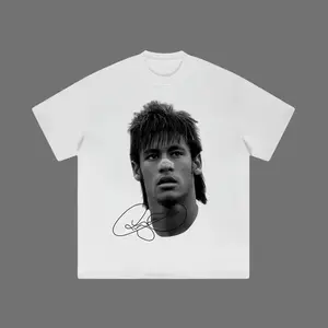 "Big Head" Neymar T-Shirt Retro Neymar Tee Unisex Football Shirt Graphic Print T-Shirt for Men Women Streetwear Casual Top