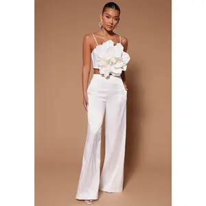 Rosalia Flower Pant Set - White