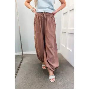 Jogger Harem Drawstring Pants - Latte