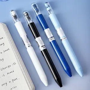 4 sci fi gel pens, retractable, floating rotating rocket chamber theme, smooth continuous ink, quick drying, DIY office study writing, black high capacity gel pens