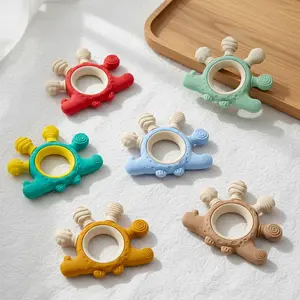 2-In-1 Dual-Density Dinosaur Teether, Orthodontic Friendly Silicone, BPA-Free Sensory Chew Toy, Easy-Grip Dino Tail Design, Newborn 3-12 Months