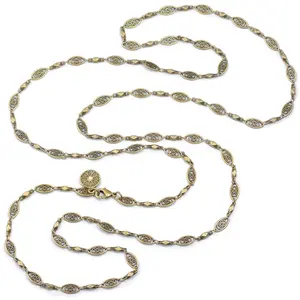 Long filigree bronze chain Layering Necklace N1317-BZ