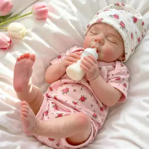 18 Inch Open Mouth Reborn Baby Girl, Anatomically Correct Realistic Newborn Doll, Soft Touch Collectible Toy, Perfect for Birthday Party Gift & Home Decor