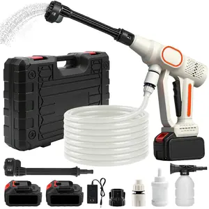 【Father's Day Gift】 21V Cordless Pressure Washer with Charger Base, Portable Bottle Power Washer for Car, Home & Garden