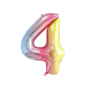Rainbow Gradient Colorful Number Balloon Foil Balloon F07M1-77-4