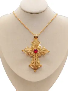Women's Cross Pendant Necklace, Statement Necklace, Elegant Jewelry Accessory for Women, Perfect Gift Idea for Her, Stylish Design for Daily Wear