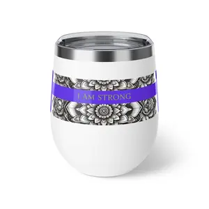 "I Am Strong" Affirmation Copper Vacuum Insulated Cup, 12oz