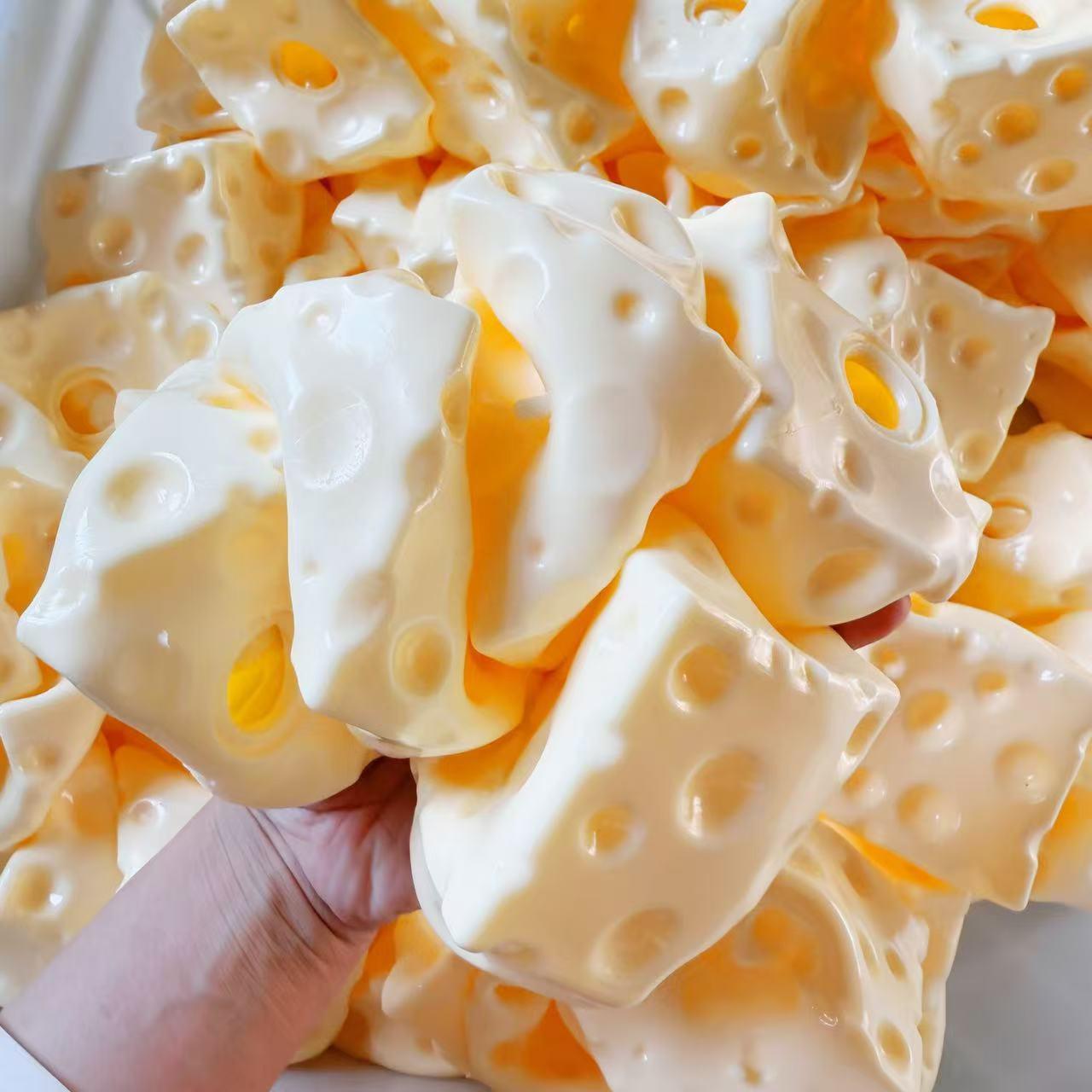 1pc 7cm Square Ultrathin Cheese Ball Squishy, TPR Shell Slow Rebound Squeeze Toy, Birthday/Halloween Gift, Perfect Gift, Stress Relief Gift For Everyone, Easter Bonus