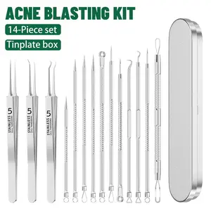 Blackhead Remover Tool Set for Sensitive Skin – Stainless Steel Acne Tweezers Kit for Women & Men, Pimple Popper Tools for Facial Cleansing & Skincare