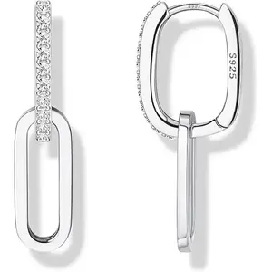 Ladies' Ring Earrings Pendant Ring Earrings with Charm Cross Nails Moon Star Paper Clip Link Declaration Earrings Convertible Link Earrings Low Allergy