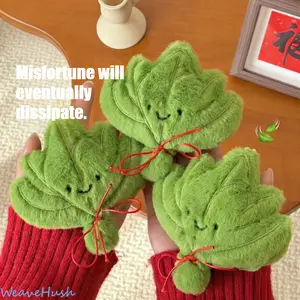 Cute Lucky Grapefruit Leaf Plush Doll Pendant, Adorable Leaf Charm Bag Accessories & Keychain, Soft Stuffed Lucky Charm Toy for Good Luck & Blessing, Sweet Decorative Ornament for Bags & Keys, Perfect Heartfelt Gift for Friends, Family & Daily Blessing Gi