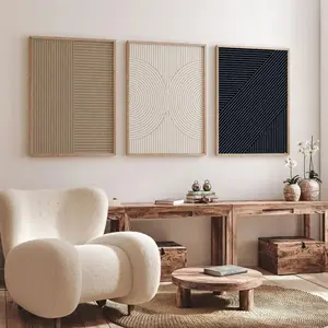 Abstract Line Pattern Unframed Painting, Unframed Art Print, 3 Counts/set Modern Minimalist Wall Art, Wall Decor for Home Living Room Bedroom Office