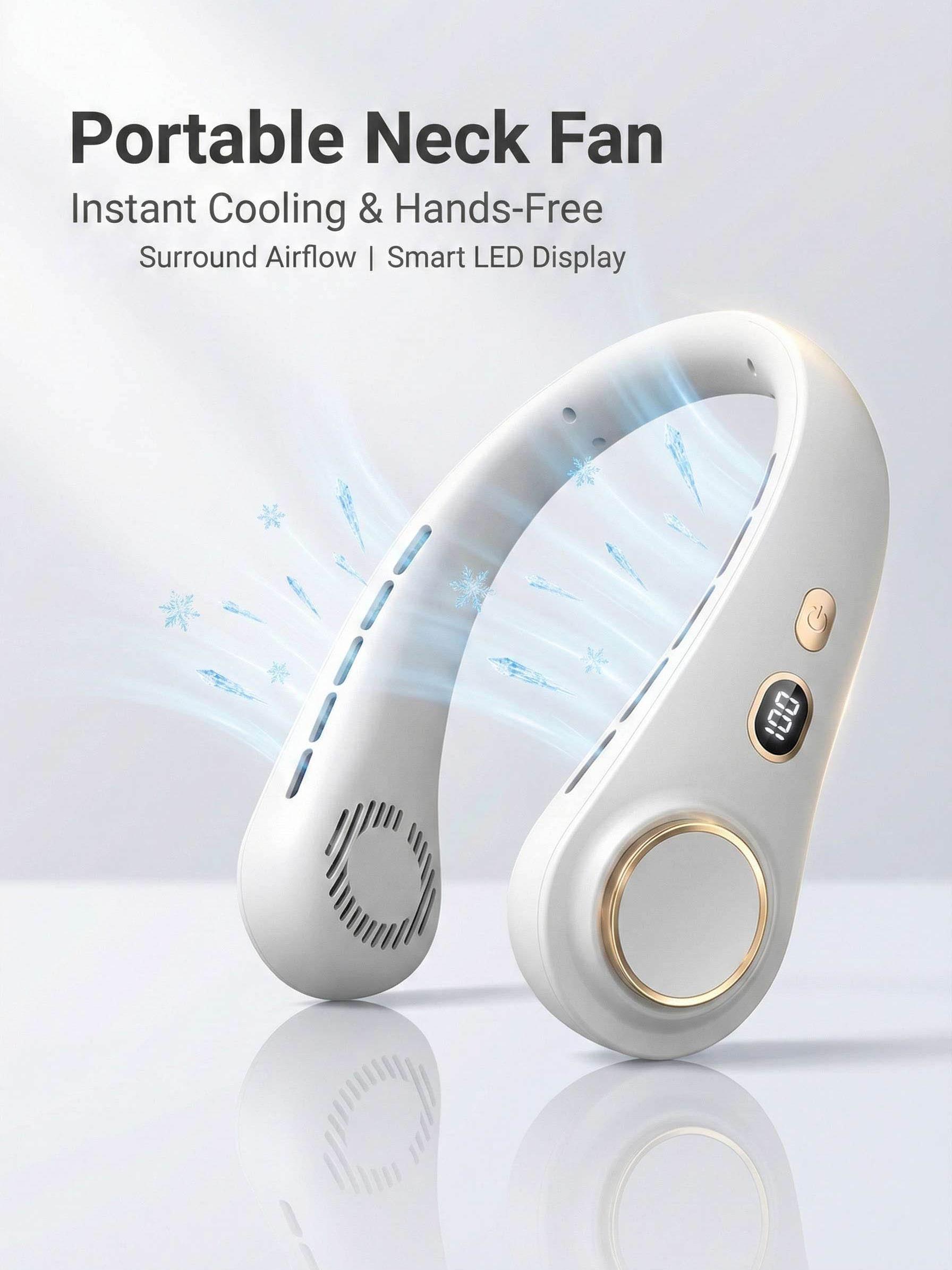 Portable neck Fan, Hanging neck Fan, Portable USB Fan, Outdoor Fan, Mini Fan, Wearable Personal Fan, 5-speed adjustable USB neck Fan, summer must-have, home, office, outdoor, beach and travel