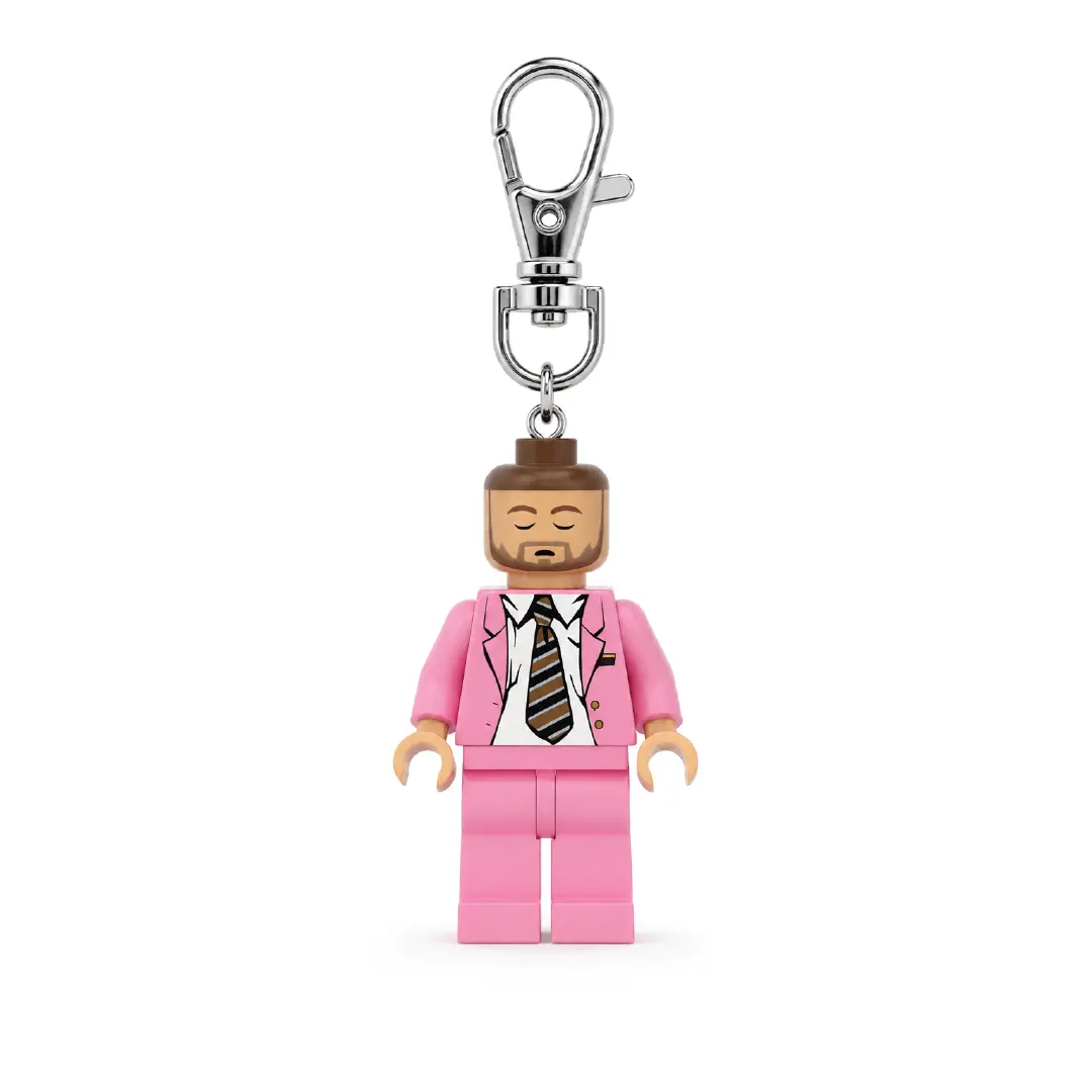 Pink Suit Keychain with Tie and Clip for Accessories