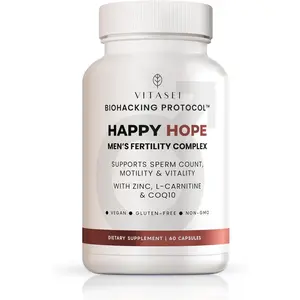 Vitasei Happy Hope Men’s Fertility Supplement – Zinc, L-Carnitine & CoQ10 for Sperm Health, Energy & Vitality – Supports Male Reproductive Wellness & Sperm Motility – Vegan & Gluten-Free – 60 Capsules