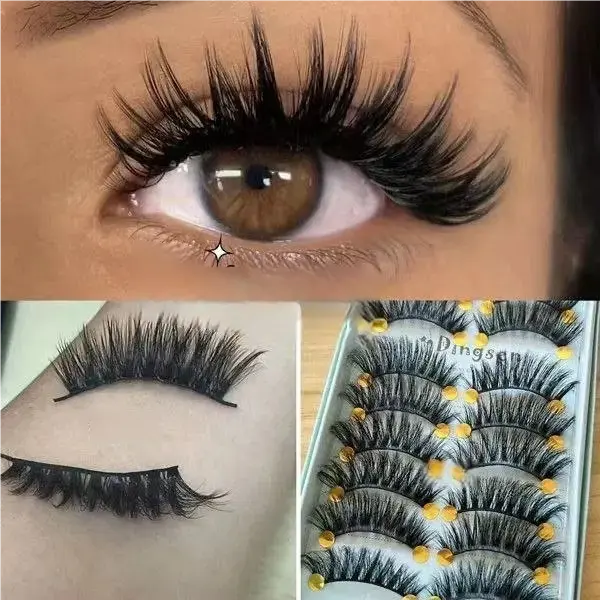 Fluffy Fox Eye Lash Clusters, Wispy Cat Eye False Eyelashes, Lightweight Spiky Lash Extensions for Daily Makeup