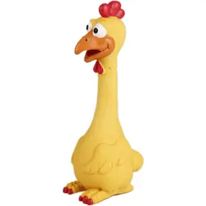 [Limited Time Deal]  Rubber Chicken Squeaky Dog Toys for Small, Medium or Large Pet Breeds, Play Fetch, Reduce Separation Anxiety