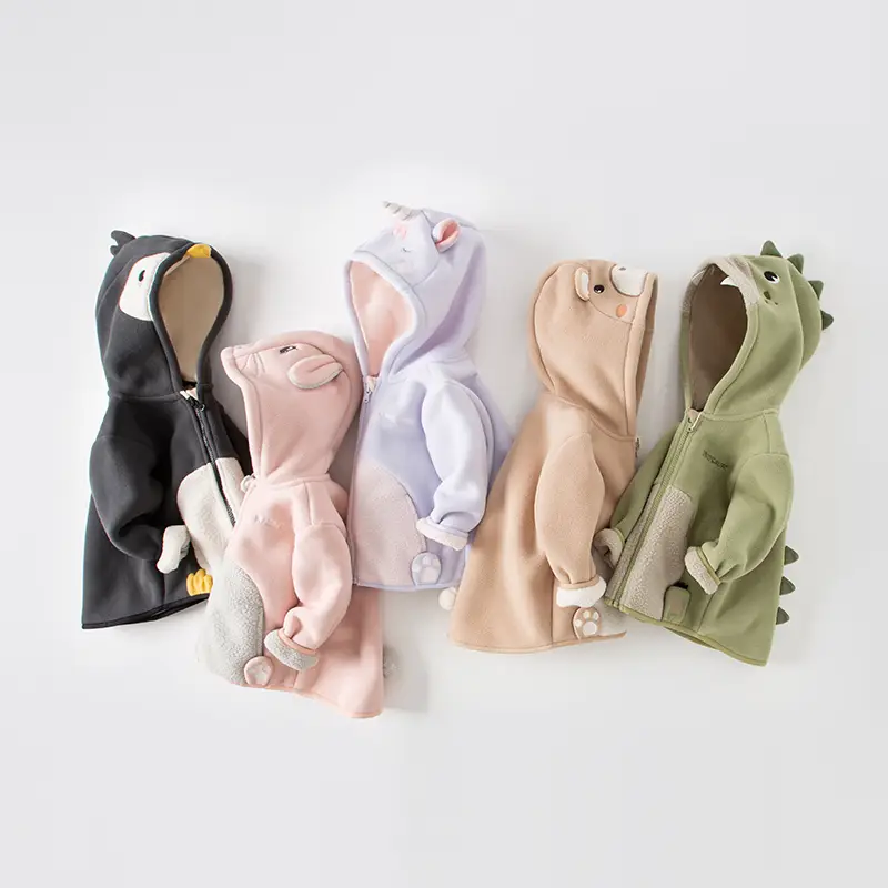 Dave Bella Boys Girls Fleece Jacket Toddler Halloween Animal-shaped Hooded Zipper Long Sleeve Warm Spring Autumn Outerwear Coat
