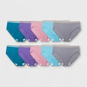 Fit for Me by Fruit of the Loom Women's Plus Size Hi-Cut Underwear, 10 Pack