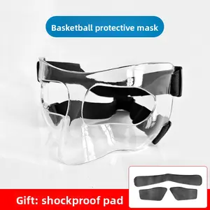 Adult Anti-Collision Nose Guard & Protective Mask, 2026 Ready Stock, Breathable Lightweight Shockproof Sports Gear, Transparent Half Frame, 3-Layer Pad, Suitable for Basketball, Football