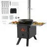 VEVOR Wood Stove,  86 inch, Alloy Steel Camping Tent Stove, Portable Wood Burning Stove with Chimney Pipes & Gloves, 1400in³Firebox Hot Tent Stove for Outdoor Cooking and Heating with 8 Pipes