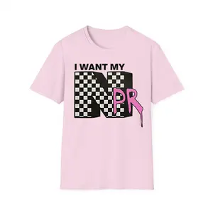 I Want My NPR White Checker T-Shirt, NPR PBS Shirt, Public Radio Tee, Retro 90's