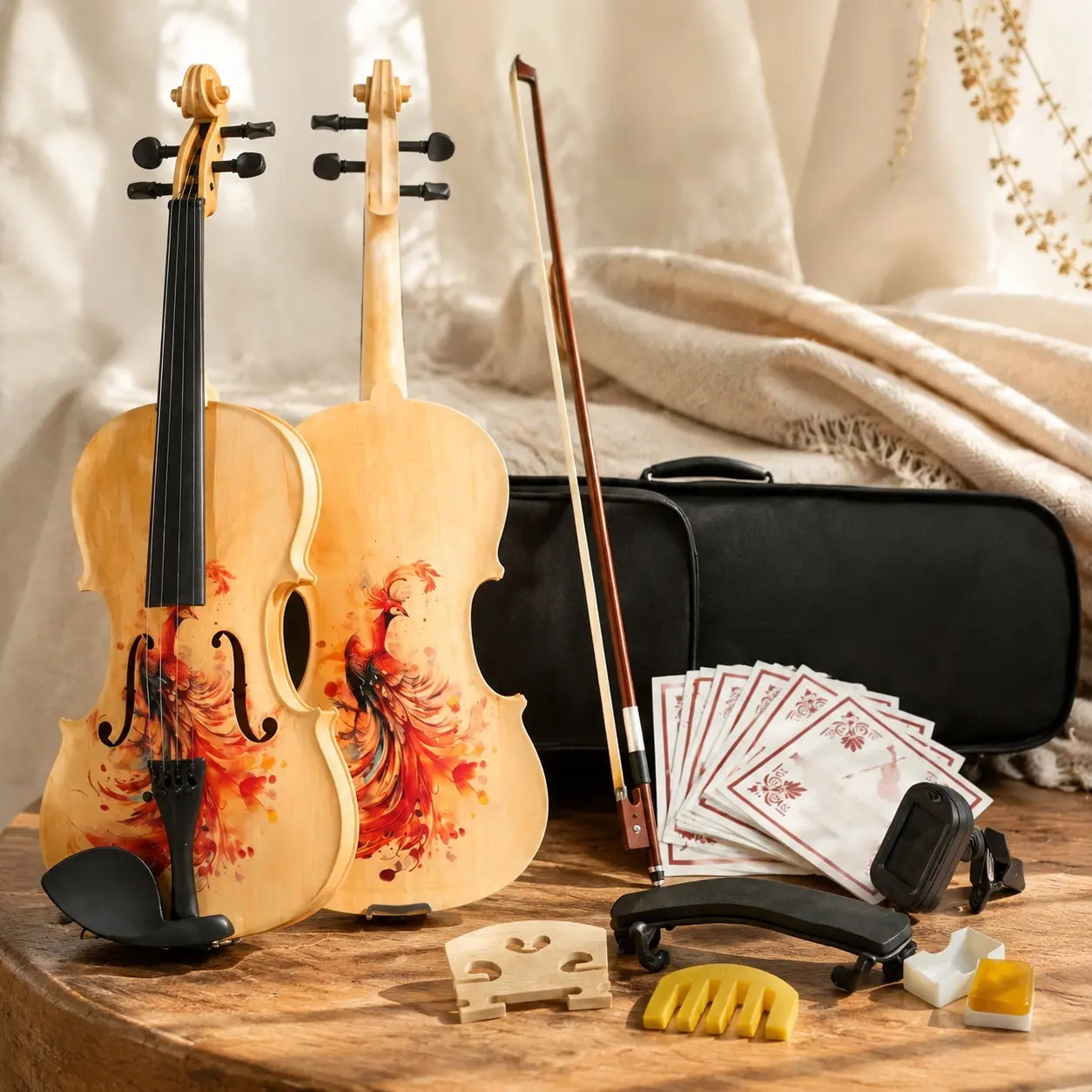 Littleox Professional 4/4 Full-Size Violin - Premium Sound, Durable & Lightweight Design with Complete Accessories, Exquisite Handcrafted Finish, Ideal Unique Gift for Musicians