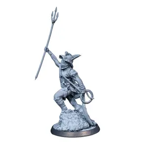 Unpainted Multi-Size Customizable 3D Printed Resin Gladiator Figurine - ResinQuest Dead End Retiarius Creature, Tabletop RPG Accessory for Home Decor