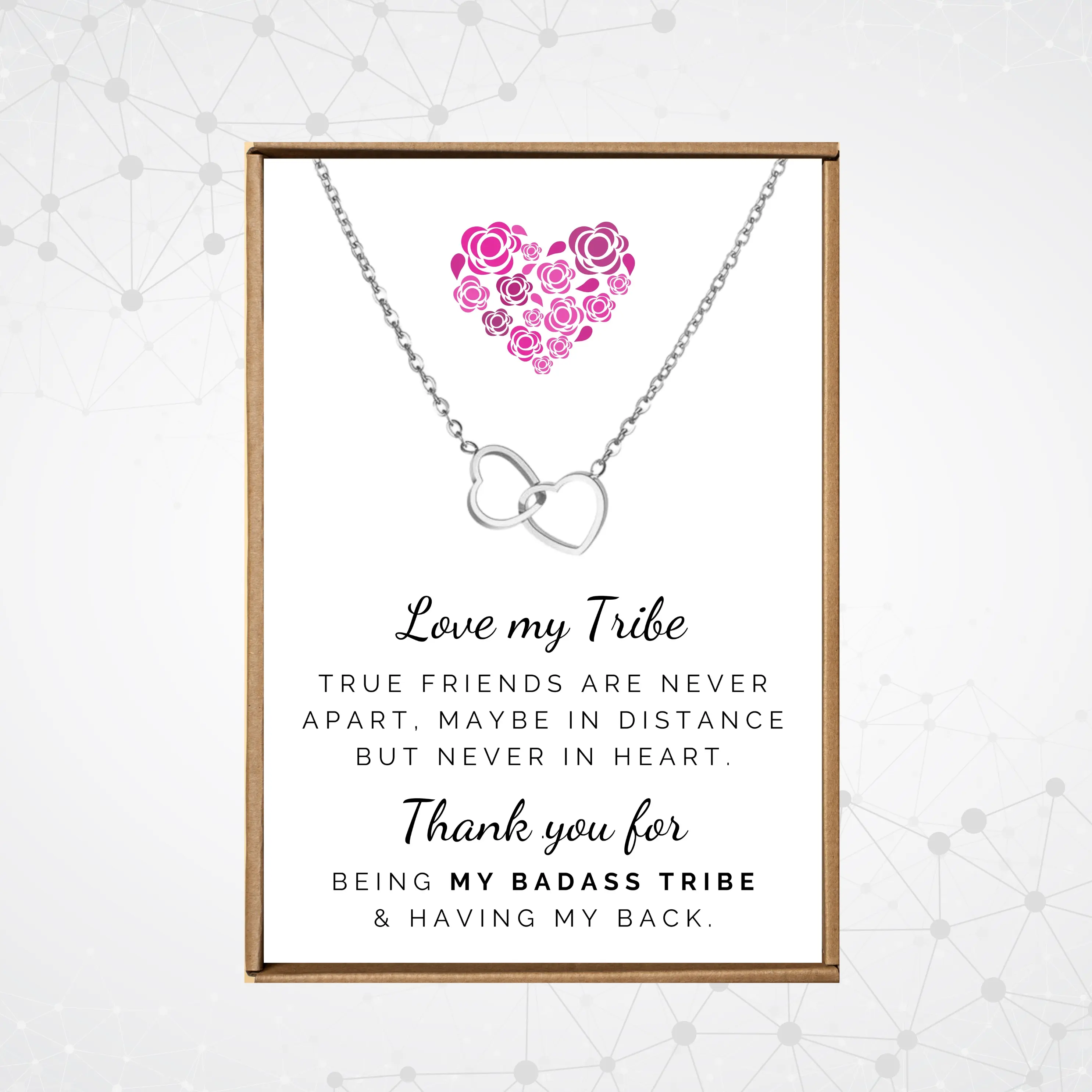 Friendship necklace for women, Girl squad necklaces for women, Best friend necklace, Best friends forever necklace , Silver connected hearts pendant, BFF necklace for 2 3 4 5 6 7 8 9 10,