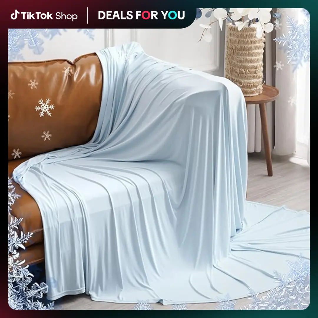 [Summer Gifts] PHF Reversible Double Cooling Blanket for Hot Sleepers - Breathable, Lightweight, Portable Silky Blanket for Home, Office, Travel, Car