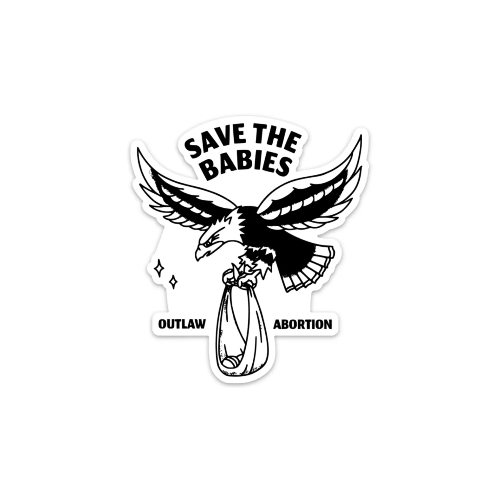 Save the Babies Eagle Sticker