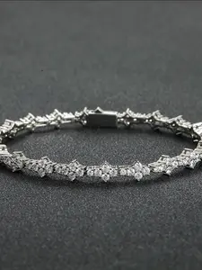 1 pc Crystal Tennis Bracelets for Unisex - Hip Hop Cubic Zirconia Bracelet, Cz Tennis Bracelet, Sparkling Elegant Jewelry, Classic Commemorative Gift for Birthday, Anniversary, Special Occasions