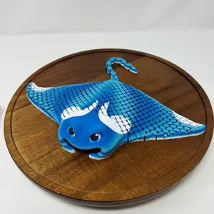 3-D printed large articulating manta ray fidget figure sensory toy