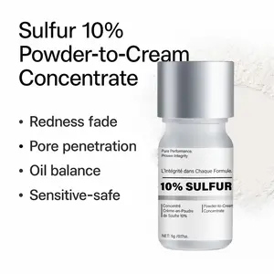 Sulfur 10% Powder-to-Cream Acne Spot Treatment Concentrate, Reduces Pimple Size and Zit Redness, 0.18 Oz