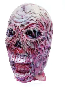 Burnt Melting Severed Head Prop – Life-Size Realistic Halloween Decoration in Latex & Foam