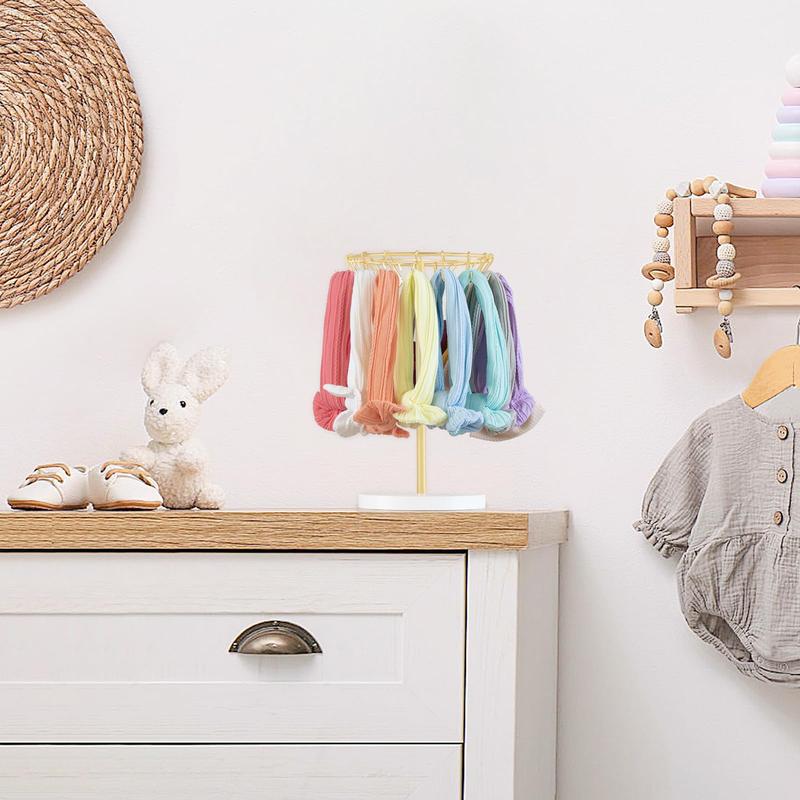 Headband Holder Hair Bow Organizer for girls with 30 Hooks Metal Baby Bow Holder for Girls Modern Hair Accessories Organizer Bow Rack Storage Stand Display