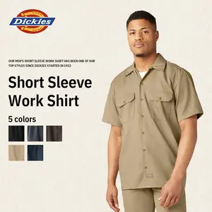 Dickies Short Sleeve Work Shirt, Classic Fit Work Wear, Fitted Style, Collared Neck, Secure Chest Pockets, Moisture-Wicking, for Outdoor & Everyday Wear
