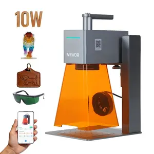 VEVOR Portable Laser Engraver, 5000 mm/s High Speed, 12W Handheld Blue Laser Engraver and Cutter, Engraving Precision 0.01x 0.01 mm, Engraving Tool, for Wood, Acrylic, Leather, Cloth, Class 4