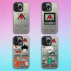 Hunter x Hunter Anime Gon Killua License IMD Phone Case For iPhone 17 16 15 14 13 12 Pro Max Plus TPU+PET+PC Color Silver Shockproof Cover