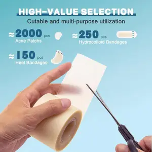 Medical-Grade Hydrocolloid Bandage Roll, Waterproof & Flexible Self-Adhesive Hydrocolloid Patch for Wound Care, Hypoallergenic, Latex-Free, Perfect for Acne, Pimple Care, Burns, Blisters, and First Aid Kits